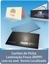Cartão de Visita BOPP + Verniz localizado